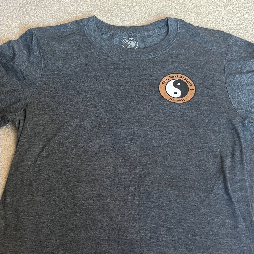 Hawaiian T&C surf Designs. Charcoal Gray Graphic T-Shirt.